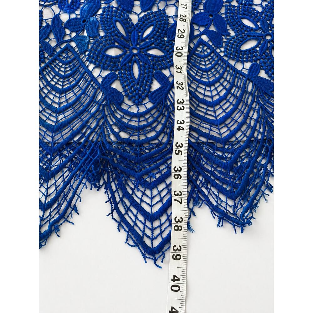 NWOT Blue Floral Crochet Formal Dress Size 2 Bodycon Y2K Party Cocktail - Picture 3 of 5